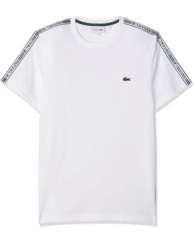 Lacoste S Contemporary Collections Short Sleeve Regular Fit Taping Tee T-shirt - White