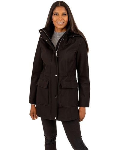 Kensie Softshell Jacket With Adjustable Hood - Black