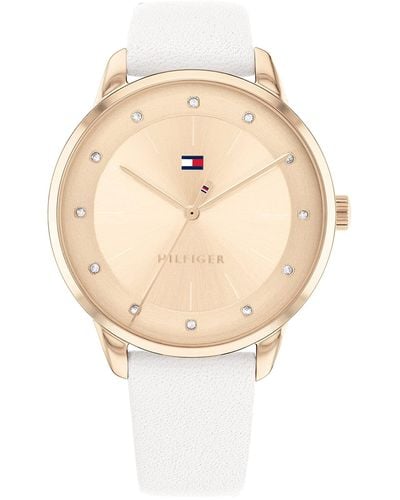 Tommy Hilfiger 1782543 Stainless Steel Case And Leather Strap Watch Color: White