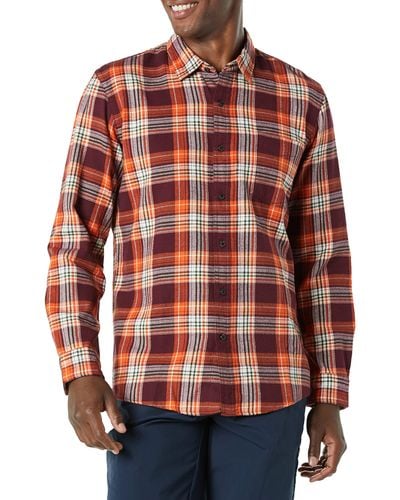 Amazon Essentials Slim-fit Long-sleeve Plaid Flannel Shirt - Red