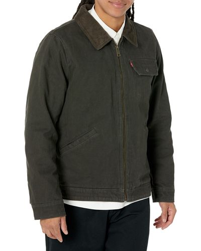Levi's Cotton Field Jacket With Corduroy Collar - Gray