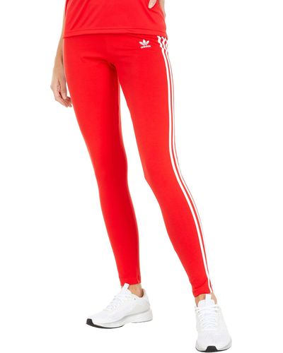 adidas Originals 3 Stripes Leggings - Red