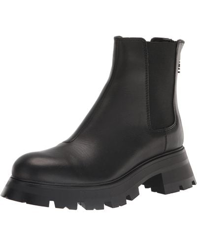DKNY Smooth Classic Leather Boot Fashion - Black