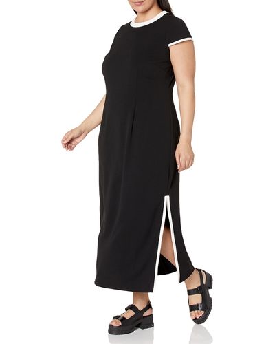 Donna Morgan Colorblock T-shirt Maxi With Side Slit - Black
