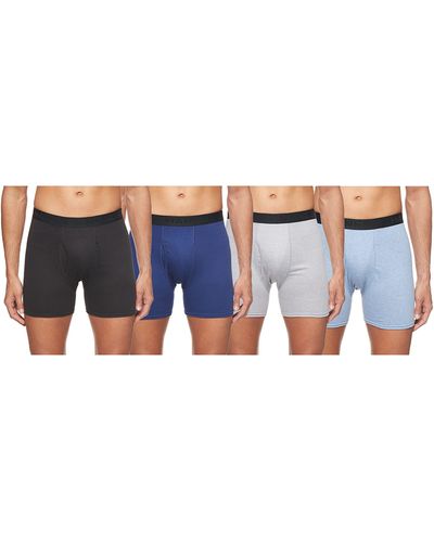 Hanes Ultimate Men's 4-Pack ComfortBlend Boxer Briefs with FreshIQ,  Black/Grey, Small at  Men's Clothing store