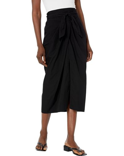 Velvet By Graham & Spencer Leena Cotton Shirting Skirt - Black