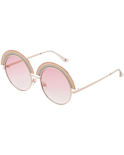 Betsey Johnson Over The Rainbow Novelty Round Sunglasses - Pink