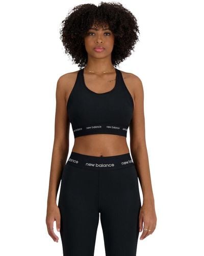 New Balance Nb Sleek Medium Support Sports Bra - Black