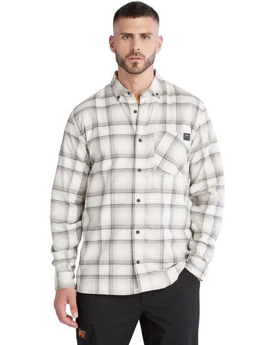 Timberland Woodfort Long-sleeve Lightweight Flannel Flex Shirt - Gray