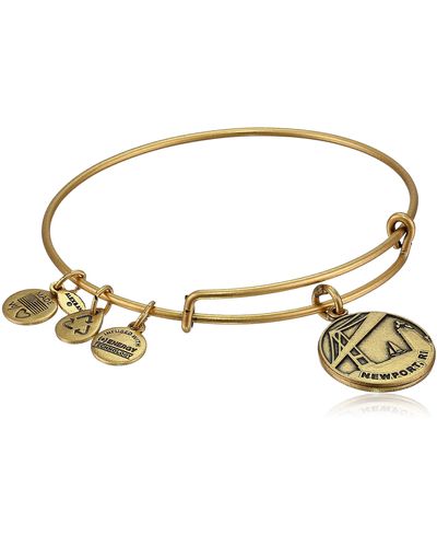 ALEX AND ANI "places We Love" Rafaelian Gold-tone Newport Ii Expandable Wire Bangle Bracelet - Metallic