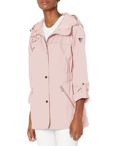 Guess Adjustable Long Sleeve Anorak Jacket - Pink