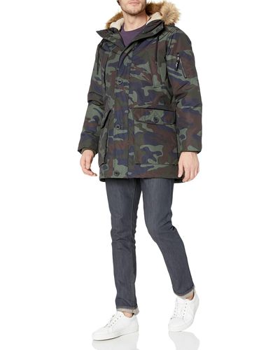 Sean John Heavyweight Sherpa Trim Parka With Removable Faux-fur Hood - Multicolor