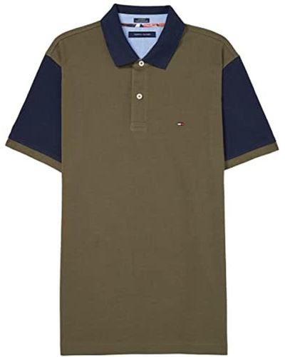 Tommy Hilfiger Mens With Magnetic Buttons Custom Fit Polo Shirt - Green