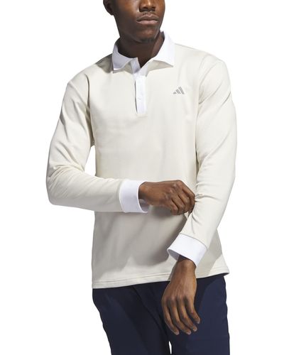 adidas Essentials Long Sleeve Polo Shirt - White