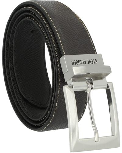 Steve Madden Dress Casual Every Day Leather Belt - Grey