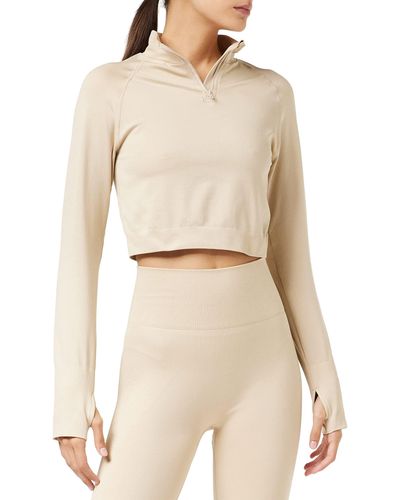Core 10 Cropped Seamless Sports Top - Natural