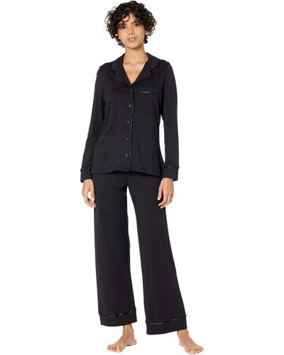 Cosabella Bella Long Sleeve Top & Pants Pajamas Set - Black