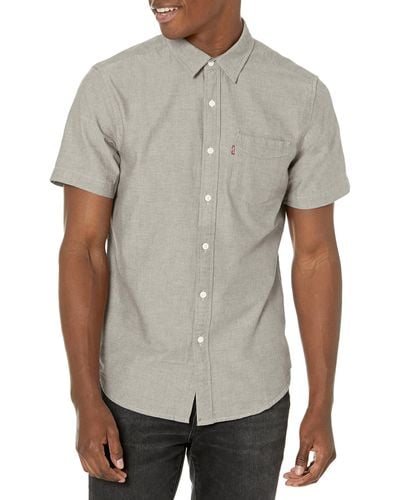 Levi's Classic 1 Pocket Short Sleeve Button Up Shirt - Gray