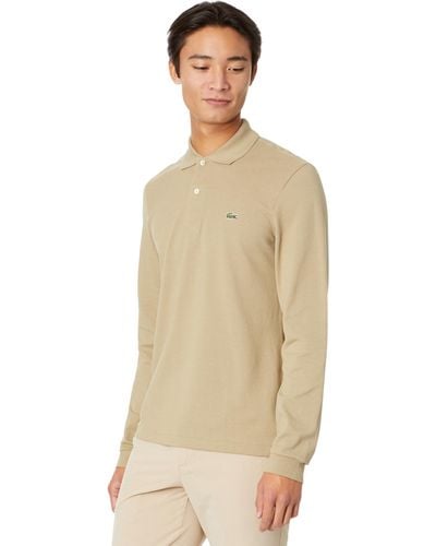 Lacoste Long Sleeve Classic Pique Polo Shirt - Natural