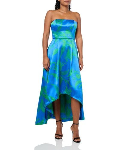 Shoshanna Bold Floral Jacquard Sabina Dress - Blue