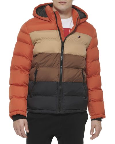 Tommy Hilfiger Hooded Puffer Jacket - Brown