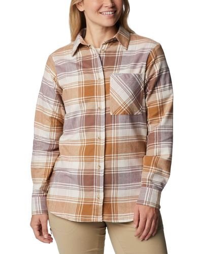 Columbia Calico Basin Flannel Long Sleeve Shirt - Brown