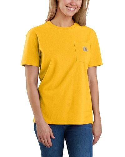 Carhartt Plus Size Loose Fit Heavyweight Short-sleeve Pocket T-shirt Closeout - Yellow