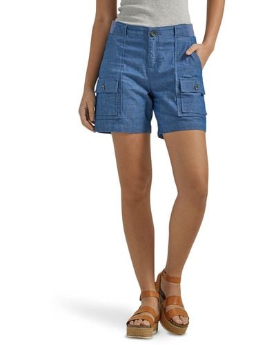 Lee Jeans Plus Size Flex-to-go Mid-rise Relaxed Fit 6" Cargo Short - Blue