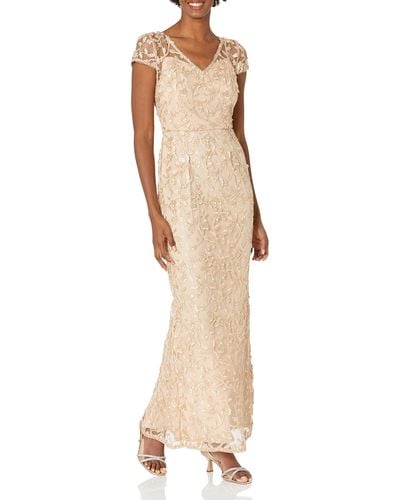 Adrianna Papell Embroidered Gown - Natural