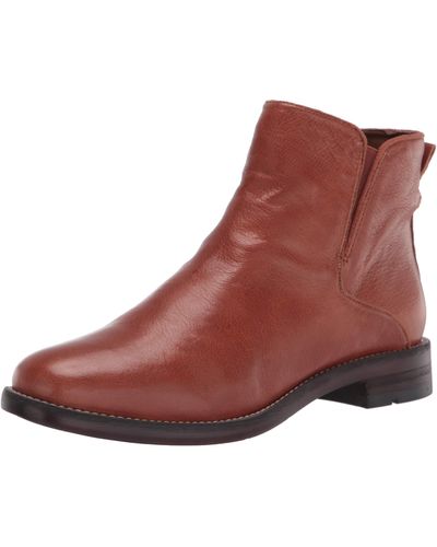 Franco Sarto S Marcus Flat Ankle Bootie Cognac Brown Leather 8.5 M