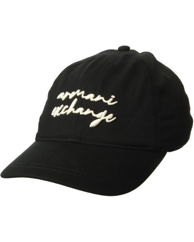 Emporio Armani A|x Armani Exchange Script Logo Baseball Hat - Black