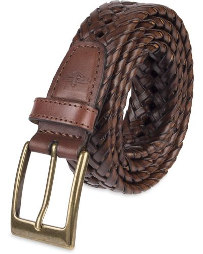 Dockers Leather Braided Casual And Dress Belt,tan Glazed,52 - Brown