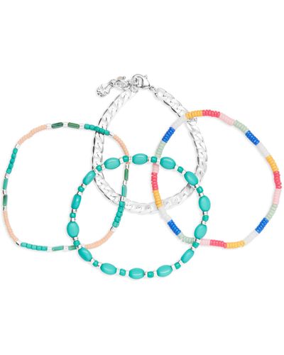 Lucky Brand Chain And Turquoise Bracelet Set - Blue