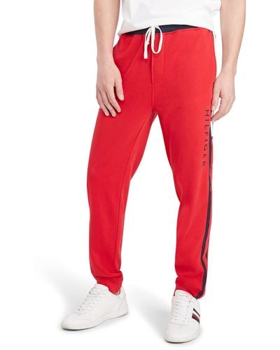 Tommy Hilfiger Mens Tommy Jeans Fleece Sweatpants Casual Pants - Red