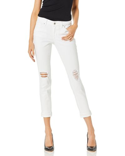 Jessica Simpson Womens Forever Roll Cuff Skinny Crop To Ankle Jeans - White