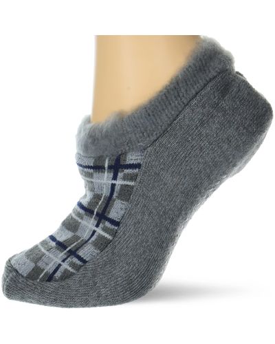 Merrell Adult's Cozy Gripper Low Cut Slipper Socks- Soft Brushed Inner Layer And Full Cushion - Gray