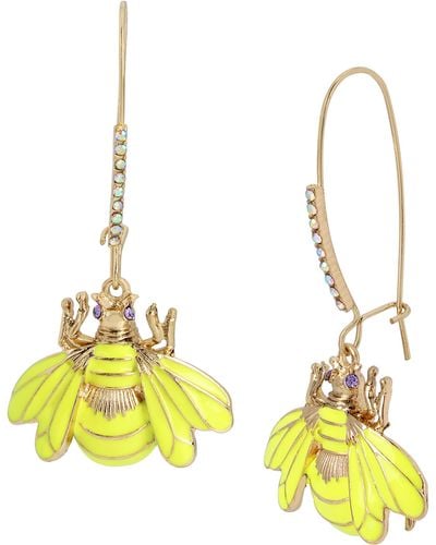Betsey Johnson Betsey Bee Dangle Earrings - Yellow