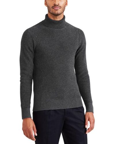 Dockers Regular Fit Long Sleeve Turtleneck Sweater - Black