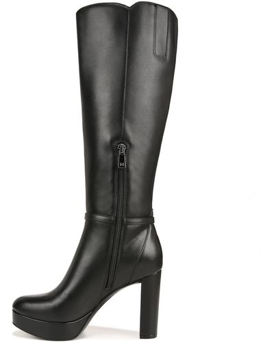 Naturalizer S Fenna Platform Tall Dress Boot Black Leather 10 M