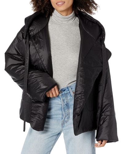 Norma Kamali Hooded Sleeping Bag Coat Short - Black