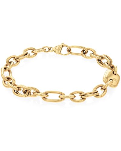 Tommy Hilfiger Gold Plated Link Bracelet |effortless Everyday Elegance |tommy Branding|sophistication|(model:2780788) - Metallic
