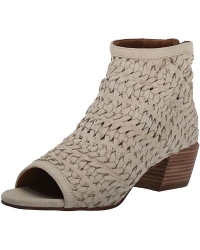 Lucky Brand Mofira Woven Peep Toe Bootie Ankle Boot - Brown