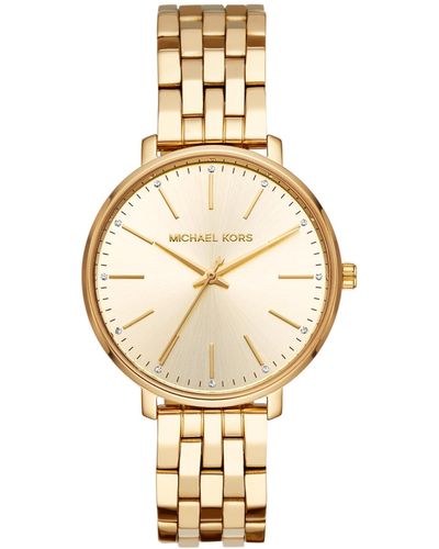 Michael Kors Pyper Drie-hands Goudkleurige Roestvrijstalen Horloge - Metallic