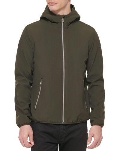 Guess Softshell Long Sleeve Hood Jacket - Green