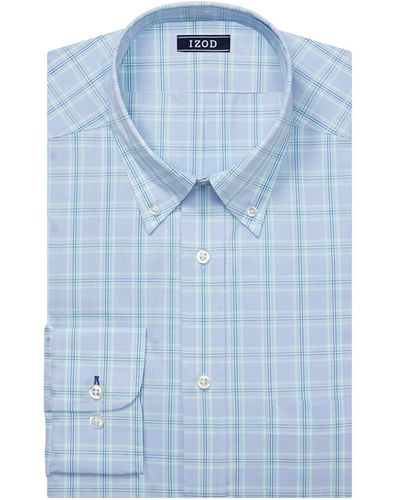 Camicia Uomo Izod Slim Fit Stretch - Tessuto Cool FX Fresco, Collo Con  Bottone, Senza Tasche, Elegante