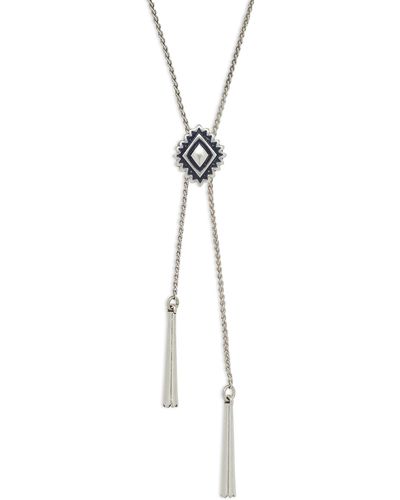 Lucky Brand Etch Diamond Lariat Necklace - White