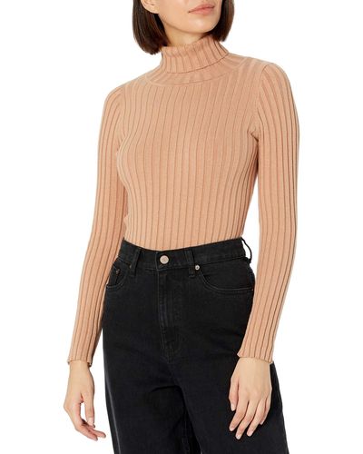 The Drop Amy Fitted Turtleneck Ribbed Sweater - Black