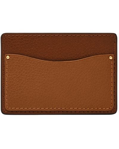 Fossil Anderson Leather Slim Minimalist Card Case Wallet - Brown