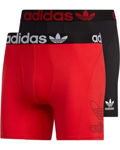 adidas Originals Trefoil Athletic Comfort Fit Boxer Brief Underwear 2-pack - Red
