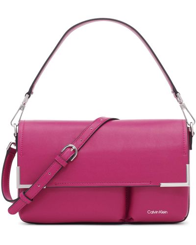 Calvin Klein Mica Organizational Flap Demi Shoulder Bag & Crossbody - Purple